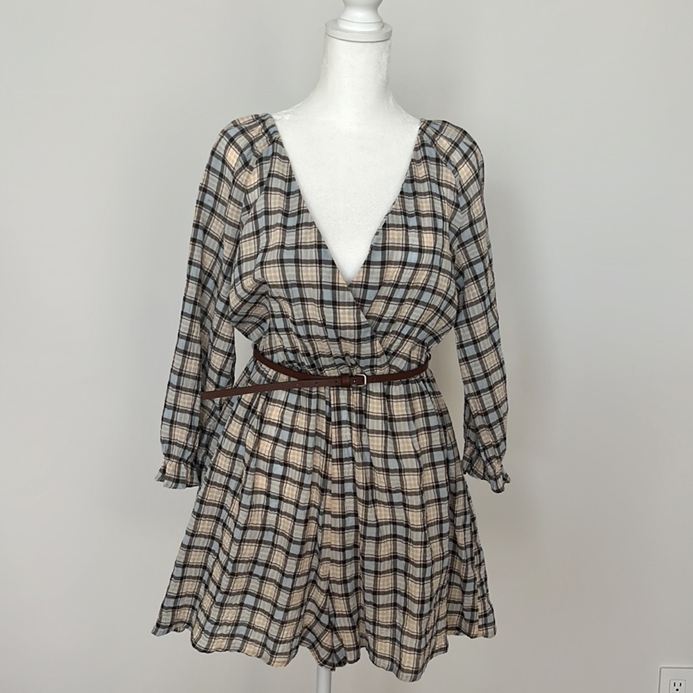 Zara Plaid Romper with Belt XS - Picture 2 of 5